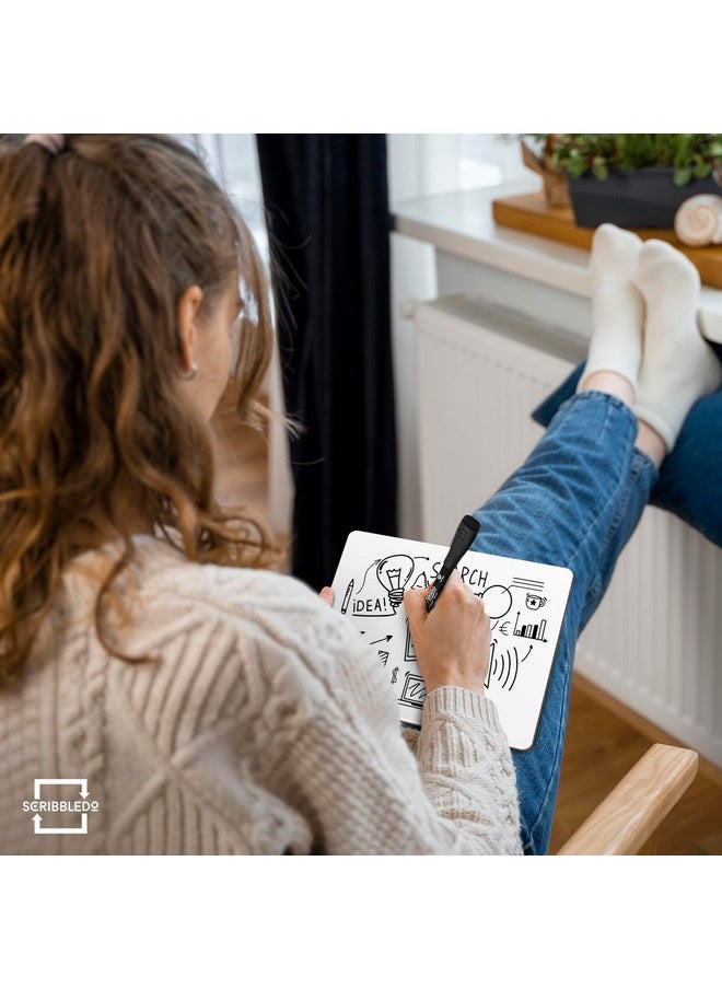 Scribbledo Small White Board Dry Erase Mini Whiteboard 6X9 Inch Small Dry Erase Board Marker Board Dry Erase Lapboards Handheld Personal White Boards For Students Small Whiteboard Office Kitchen  - Image 3