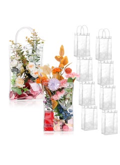 Excefore Clear PVC Gift Bags Reusable Transparent Shopping Bag Gift Wrap Tote with Handles for Wedding Flowers Birthday Day Party Bags 25 x 18 x 7cm(10Pcs)  - Image 1