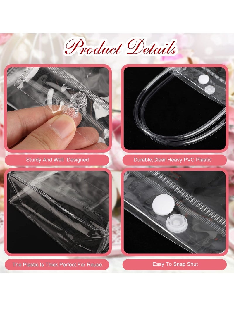 Excefore Clear PVC Gift Bags Reusable Transparent Shopping Bag Gift Wrap Tote with Handles for Wedding Flowers Birthday Day Party Bags 25 x 18 x 7cm(10Pcs) - Image 4
