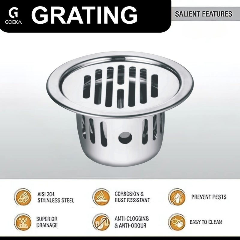 GOEKA Round Classic Cockroach Trap (5 INCH) Floor Drain Jali 304 Grade Stainless Steel Kitchen Floor Trap Anti Cockroach & Insects Long Lasting for Bathroom - Image 5