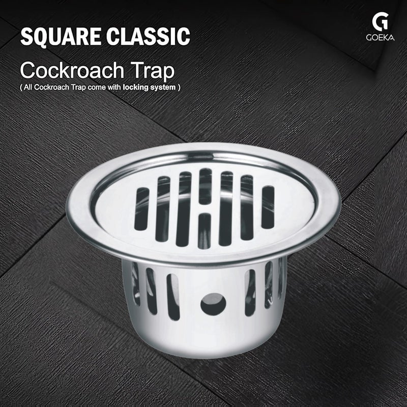 GOEKA Round Classic Cockroach Trap (5 INCH) Floor Drain Jali 304 Grade Stainless Steel Kitchen Floor Trap Anti Cockroach & Insects Long Lasting for Bathroom - Image 2