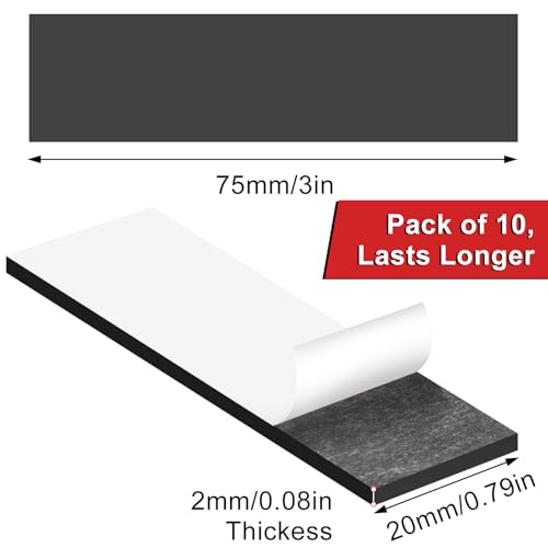 OUZRETUCU Magnetic Strips Self Adhesive,10 Pack 3" x 3/4" (75 x20 x 2 mm) Sticky Back Magnet Tapes - Image 2
