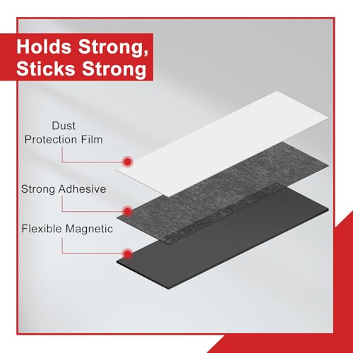 OUZRETUCU Magnetic Strips Self Adhesive,10 Pack 3" x 3/4" (75 x20 x 2 mm) Sticky Back Magnet Tapes - Image 3