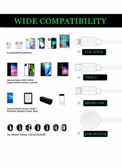 Excefore 4 in 1 Watch & Phone Charger Cable, Multi USB Charging Cable - Type C Cable, Fast Magnetic, Charging Cord Compatible with Apple Watch, iPhone, Galaxy, Pixel, Android, Watch  - Image 2
