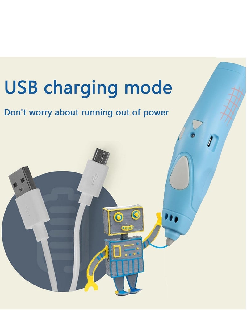 أفضل ذروة مجموعة أقلام الطباعة ثلاثية الأبعاد، رسم جرافيتي ممتع، هدية للأطفال من أقلام الطباعة ثلاثية الأبعاد، قلم ثلاثي الأبعاد، قلم طباعة ثلاثي الأبعاد، رسم فنون وحرف يدوية، 3 أمتار، 3 ألوان أساسية من خيوط PLA 1.75 مم، دليل + قاعدة، وكابل USB، هدية فنية وحرفية للأطفال والكبار، دليل المشروع، والشاحن - Image 2