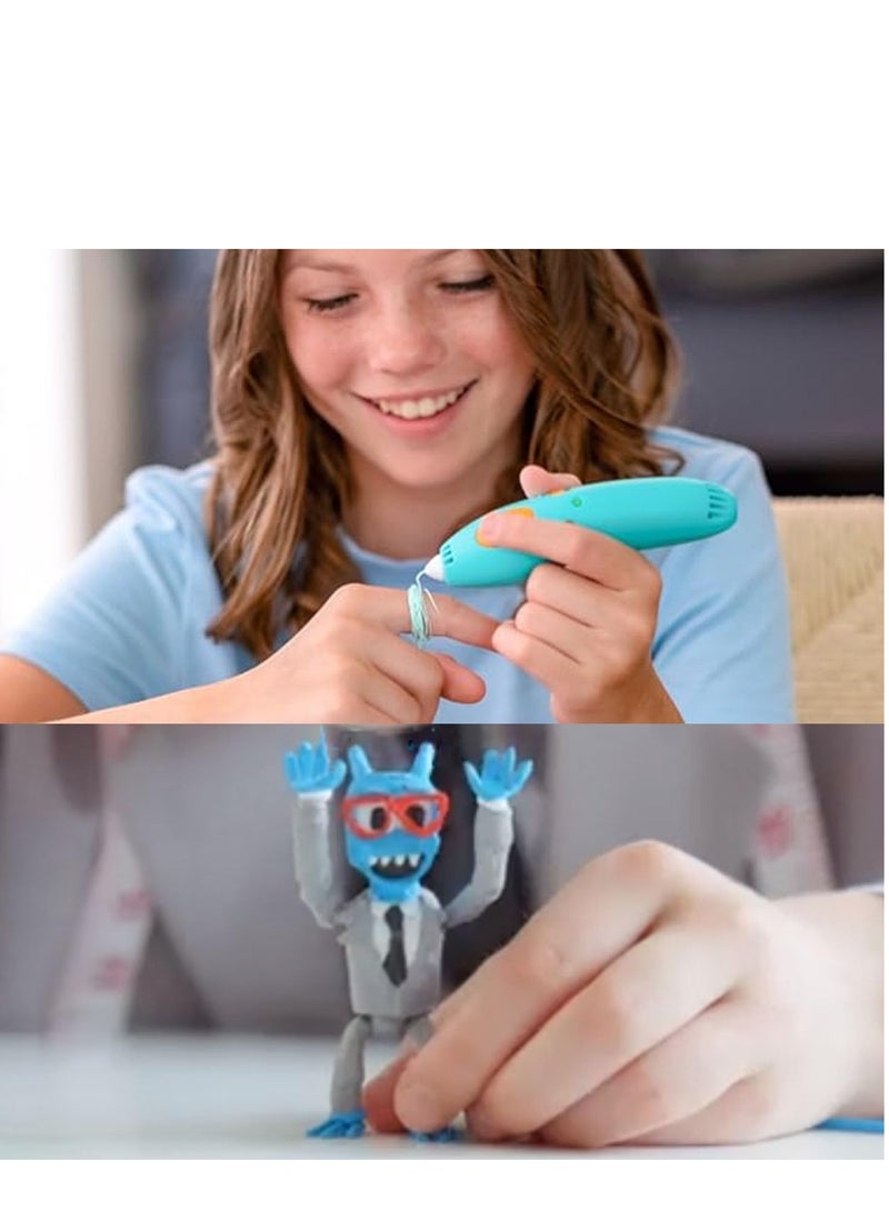 أفضل ذروة مجموعة أقلام الطباعة ثلاثية الأبعاد، رسم جرافيتي ممتع، هدية للأطفال من أقلام الطباعة ثلاثية الأبعاد، قلم ثلاثي الأبعاد، قلم طباعة ثلاثي الأبعاد، رسم فنون وحرف يدوية، 3 أمتار، 3 ألوان أساسية من خيوط PLA 1.75 مم، دليل + قاعدة، وكابل USB، هدية فنية وحرفية للأطفال والكبار، دليل المشروع، والشاحن - Image 5