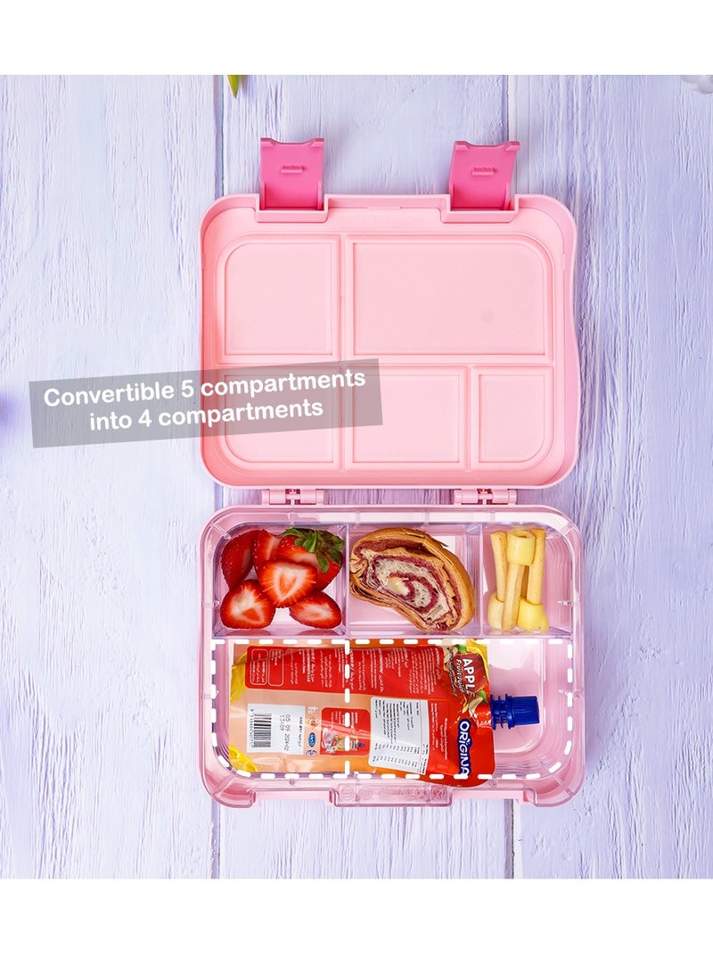 Eazy Kids مجموعة صندوق غداء بينتو قابل للتحويل من 5 إلى 4 مع قاطعة ساندويتش من Girl Power - Image 2