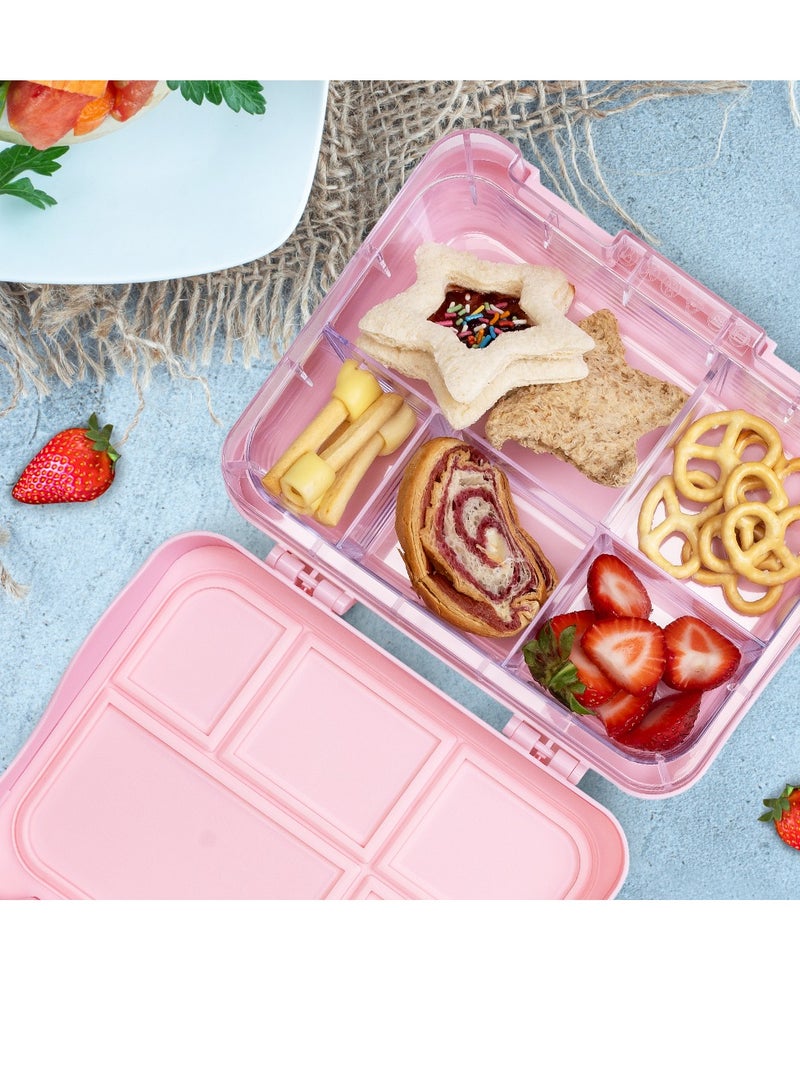 Eazy Kids مجموعة صندوق غداء بينتو قابل للتحويل من 5 إلى 4 مع قاطعة ساندويتش من Girl Power - Image 3