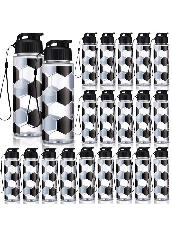 Mifoci 20 Pieces Sports Water Bottle Bulk 17 oz Reusable Plastic Biking Water Bottle Tumbler Adults Reusable Large Bottles with Leak Proof Flip Top for Party Outdoor (Soccer) - Image 1