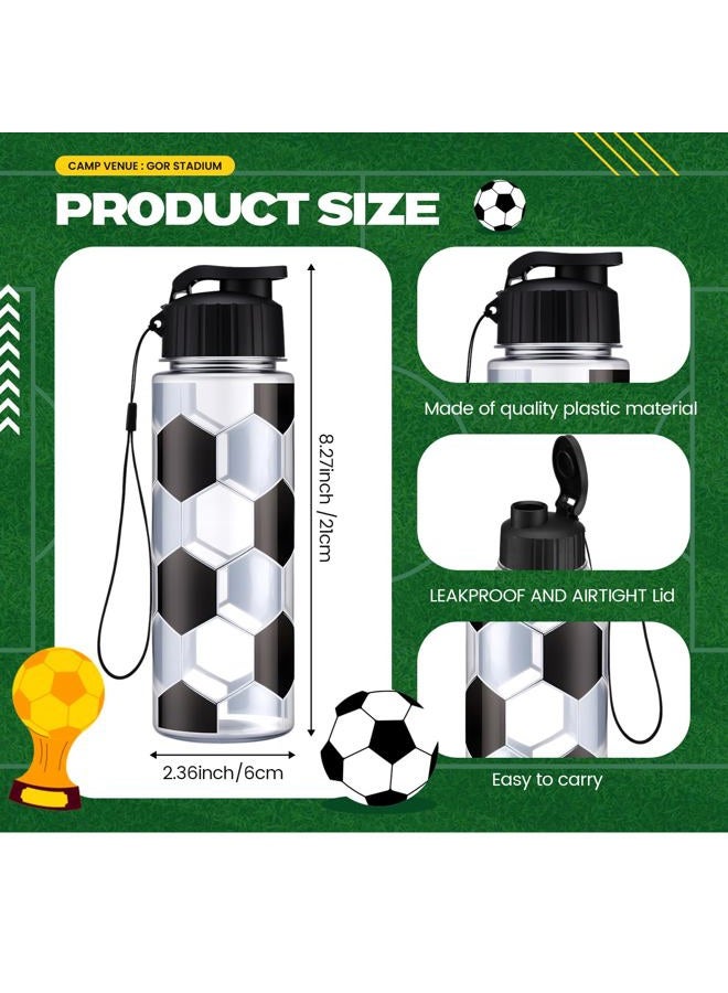 Mifoci 20 Pieces Sports Water Bottle Bulk 17 oz Reusable Plastic Biking Water Bottle Tumbler Adults Reusable Large Bottles with Leak Proof Flip Top for Party Outdoor (Soccer) - Image 2