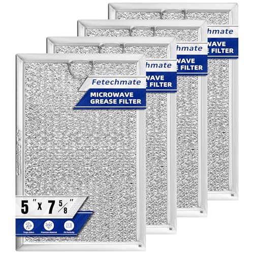 Fetechmate WB06X10309 Microwave Grease Filters Compatible with G.E Microwave Oven by Fetechmate Replace Filters WB06X10654 WB06X10359-5 in X 7-5/8 in X 3/32 in (4 PACK) - Image 1