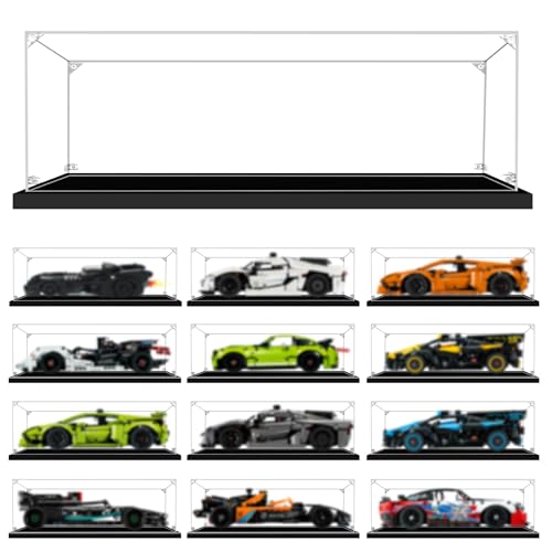 LILIKAKA Display Case for Lego 110 Scale Car 42222 42223 42226 76470 42204 42205 42208 42212 42217 42137 42138 42151 42153 42161 42162 42165 42169 42173 1377x59x393inches 35x15x10cm - Image 1
