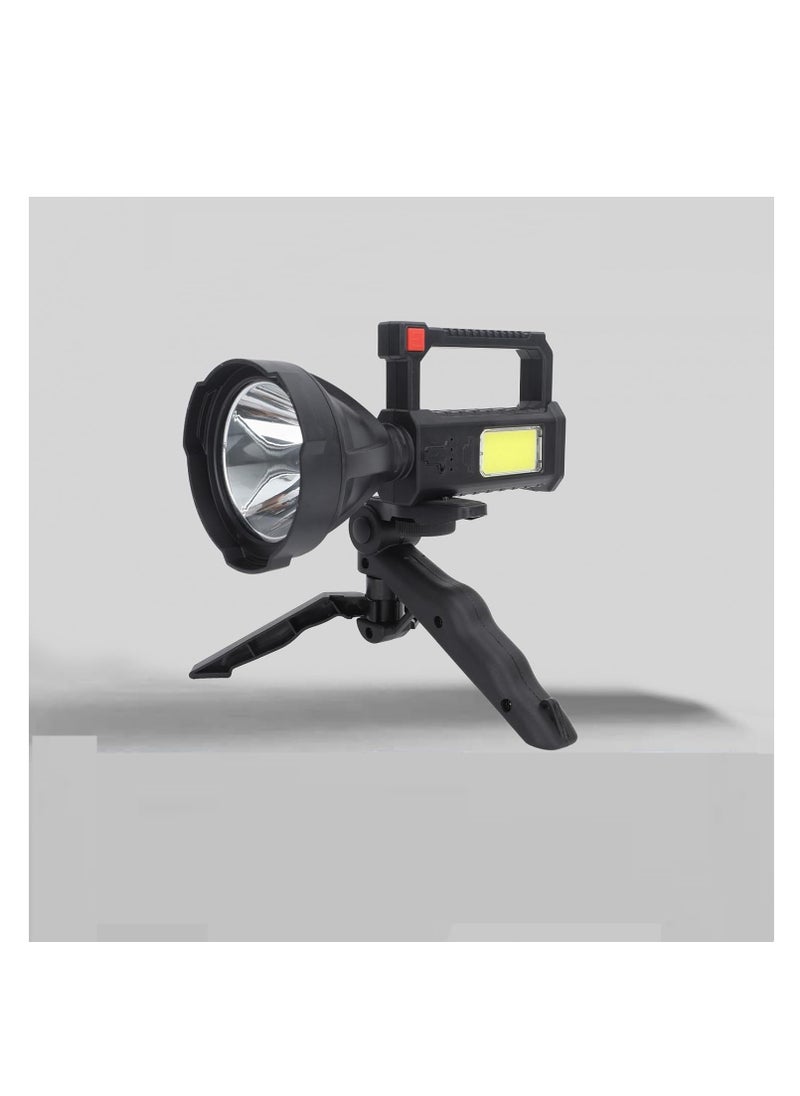 Generic - Handheld Spotlight, Strong Light USB Rechargeable LED Flashlight Searchlight for Outdoor Camping Hiking - Image 1