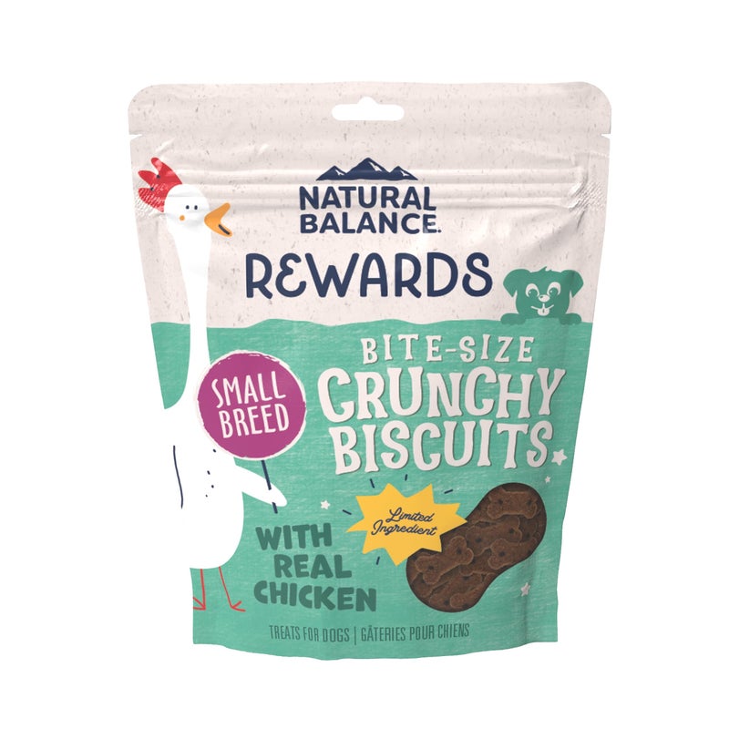 Natural Balance Limited Ingredient Rewards Crunchy Biscuits, Bite-Size Treats for Small-Breed Dogs, Made with Real Chicken, 8 Ounce (Pack of 1) - Image 1