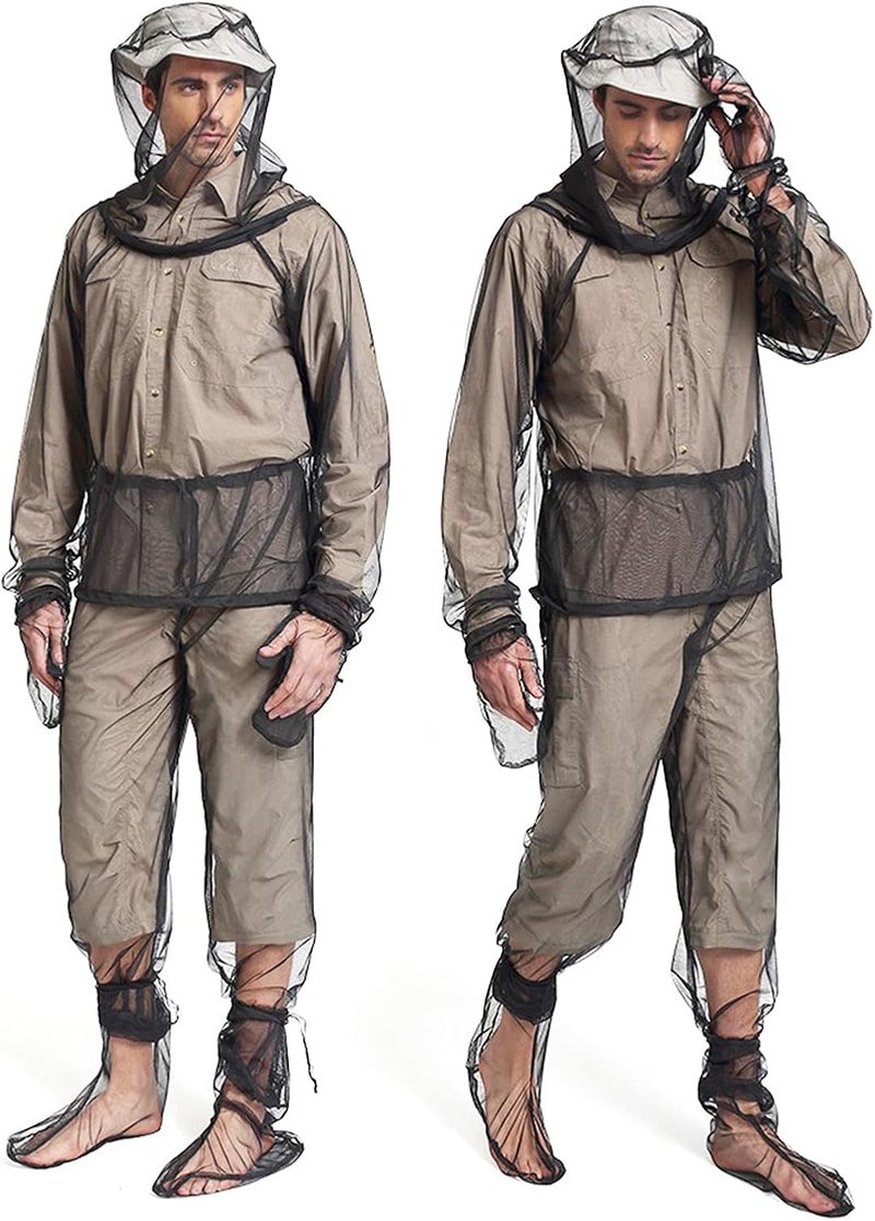 klarako Mosquito Suit Bug Hood Jacket Pants Gloves, Net Repellent Clothing Insect Proof Body Mesh Netting Outdoor Protection from Bugs, Flies, Gnats - Gloves S/M - Image 4