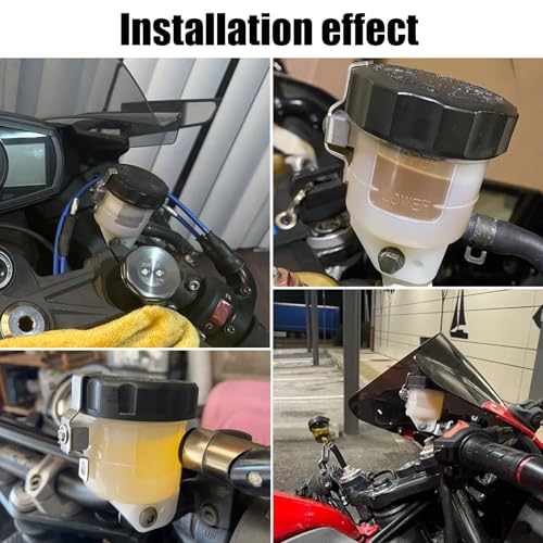 ZTYIOHG Motorcycle Brake Fluid Reservoir Tank Oil Cup Compatible With Ninja ZX6R ZX10R ZX14R Ninja 1000 SX 1100SX YZF R7 R9 R6 R1 GSXR 600 GSXR 750 GSXR 1000 S1000RR - Image 4
