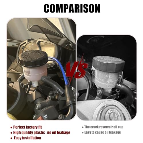 ZTYIOHG Motorcycle Brake Fluid Reservoir Tank Oil Cup Compatible With Ninja ZX6R ZX10R ZX14R Ninja 1000 SX 1100SX YZF R7 R9 R6 R1 GSXR 600 GSXR 750 GSXR 1000 S1000RR - Image 3
