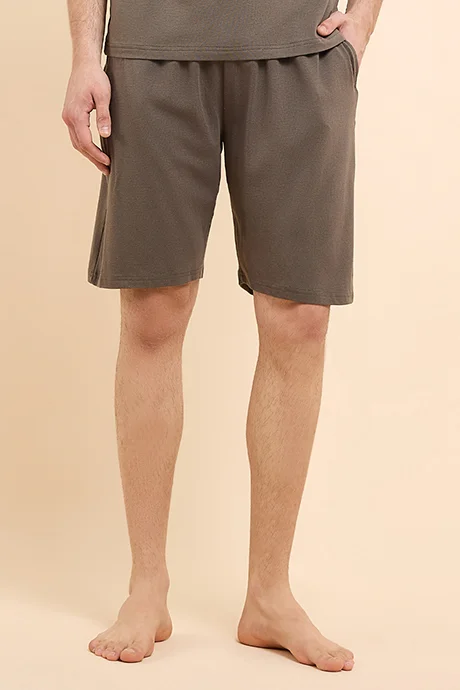 R&B Solid Lounge Shorts with Drawstring Waist