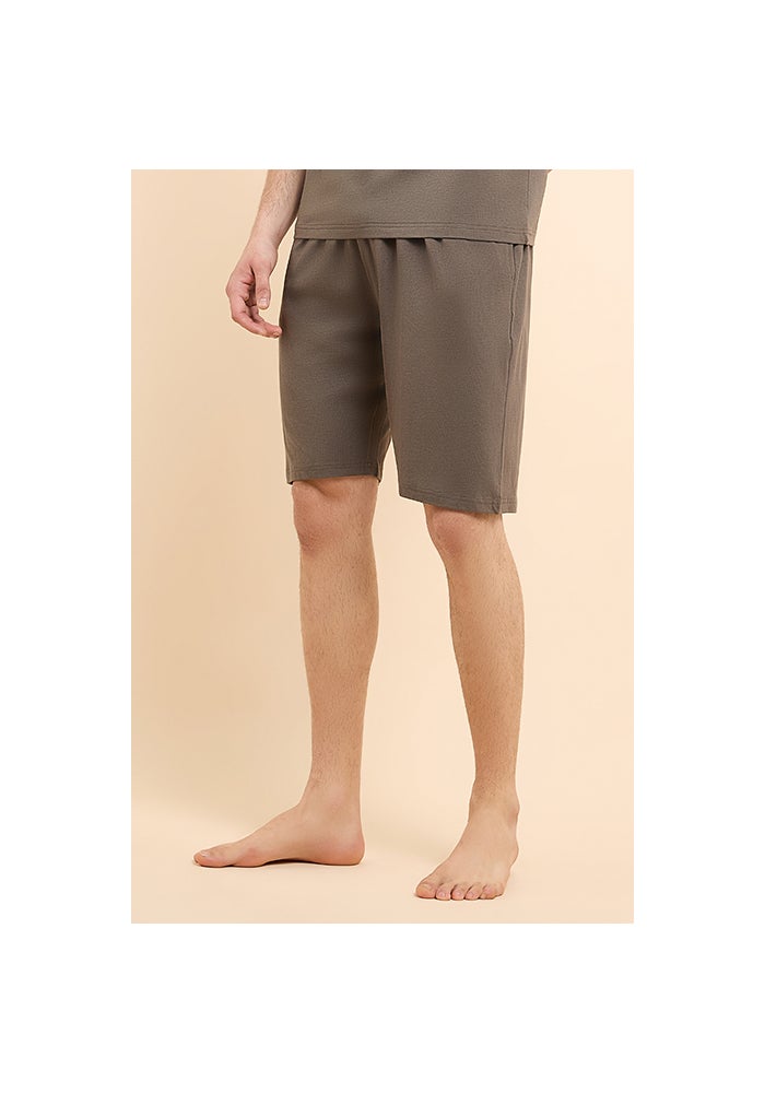 R&B Solid Lounge Shorts with Drawstring Waist - Image 3