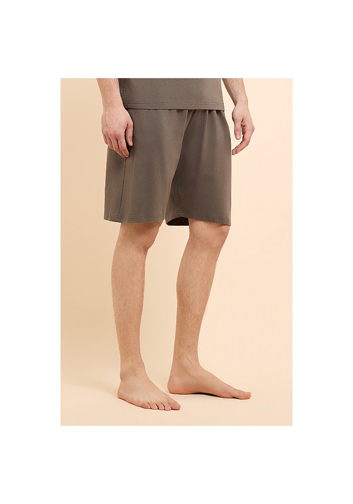 R&B Solid Lounge Shorts with Drawstring Waist - Image 4