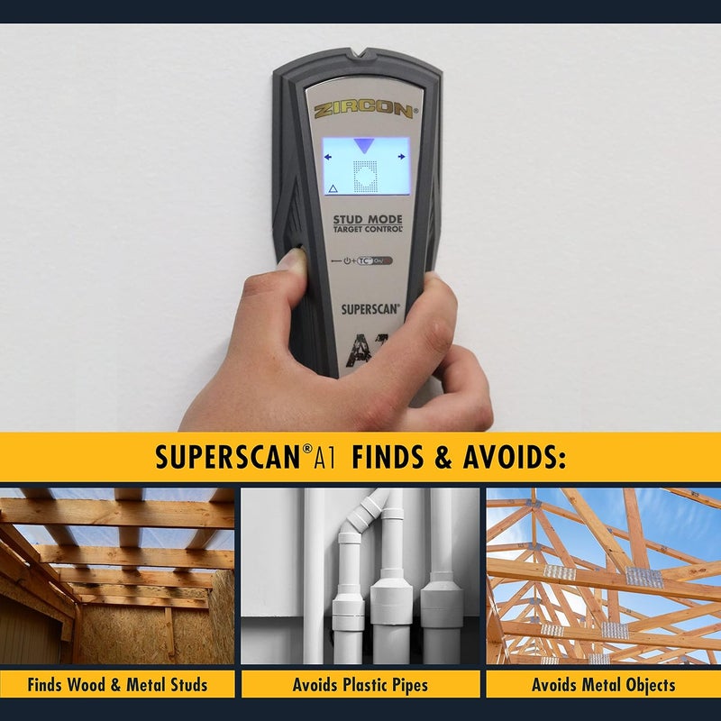 Zircon SuperScan A1 Advanced Stud Finder with Target Control and StudScan Mode - Image 4