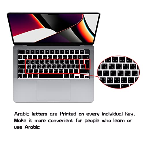 HRH Arabic Language Silicone Keyboard Cover Skin for MacBook 2026 Neo 13A18 Air136 15M5M2 Pro14 16M5M1 A3404 A3448 A3449 Dust Proof Protection Accessories European Layout - Image 3