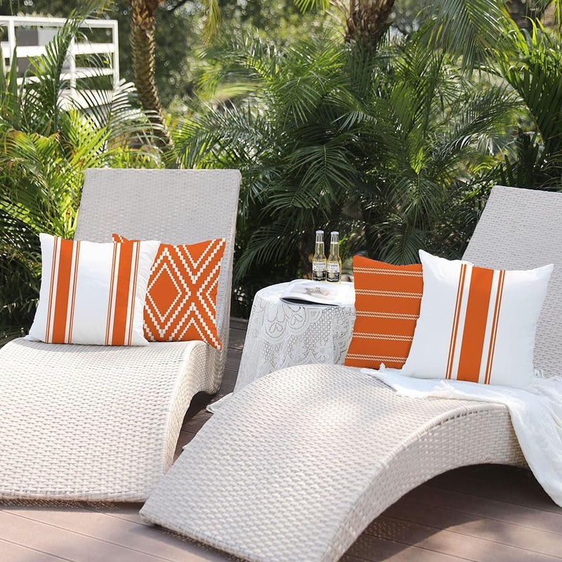 DFXSZ Outdoor Pillow Covers 20x20 Inch Set of 4 Waterproof Modern Geometry Throw Pillows Outdoor Summer Waterproof Decor for Patio Funiture Garden Polyester Cushion Covers 013D - Image 5