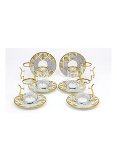 BLACKSTONE Tea Set with Saucer, Elegant Turkish Estikana Cups for Tea Coffee Cup for Home, Office, Set of 12 pcs, Made in Turkey - ETS8802  - Image 2