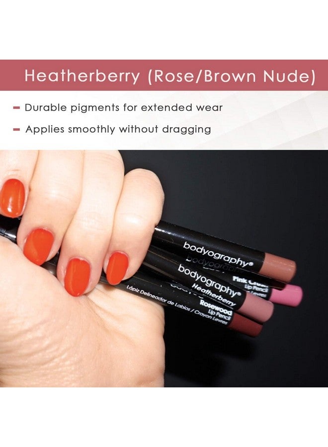 BODYOGRAPHY:Cream Lip Pencil (Heatherberry): Rose Nude Waterproof & Pigment-Rich Salon Makeup w/ Coconut Oil, Vitamin E | Gluten-Free, Cruelty-Free, Paraben-Free - Image 4