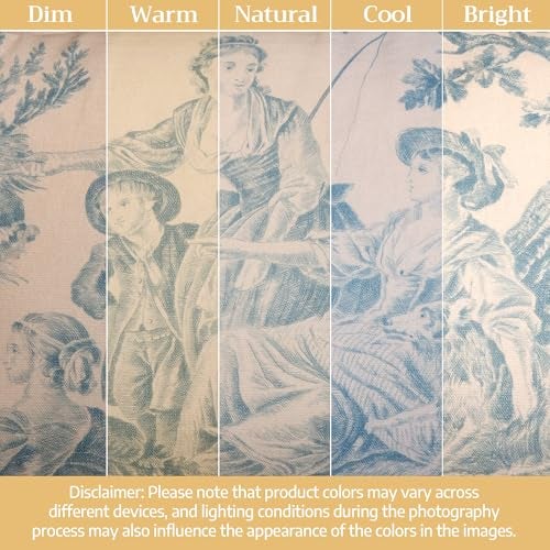Maison d' Hermine Curtains for Living Room 100% Cotton 84 inch Length One Panel Light Filtering Toile Curtains for Bedroom Windows with Rod and Loop Pockets Drapes (The Miller Blue, 50" W x 84" L) - Image 5