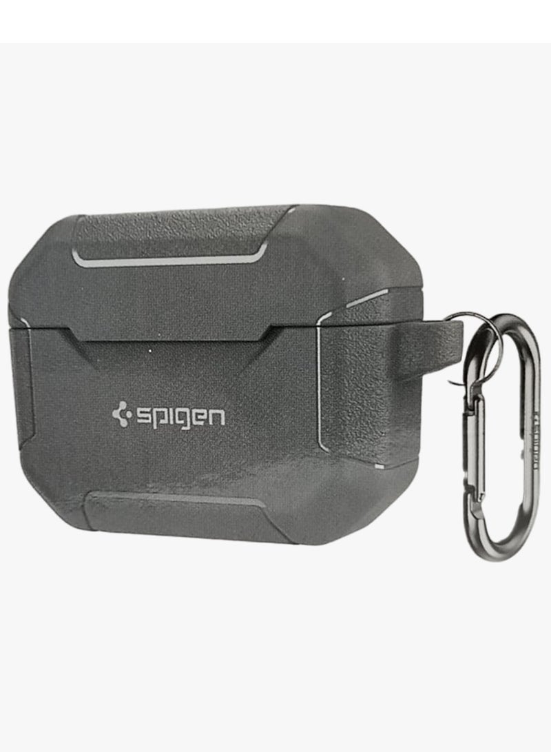 SPIGEN SGP AirPods 4th Generation Silicon Case, Compatible with AirPods 4 Gen (2024) (USB-C), Compatible with MagSafe, Drop Protection Cover with Lanyard, Orbit Hybrid Silicon Case, Davy Grey - Image 1