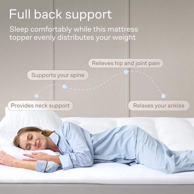 Niagara Sleep Solution Ultra Soft Queen Mattress Topper - Cloud-Like Mattress Pad for Back Pain Relief - Breathable Cooling Material for Hot Sleepers, White - Image 3
