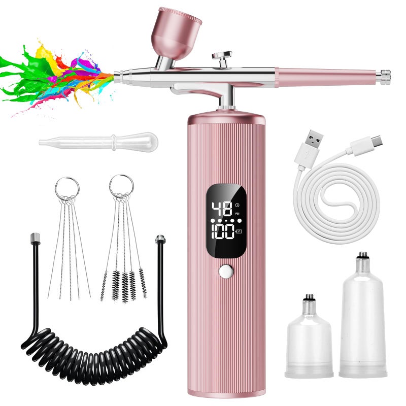 INVIMENT Airbrush Kit with Compressor - 48PSI High Pressure, Non-Clogging Air Brush Set, 6000 mAh Extra Long Standby, Ideal for Painting, Modeling, Cake Decorating, Pastry, Makeup and Nail Art - Image 1