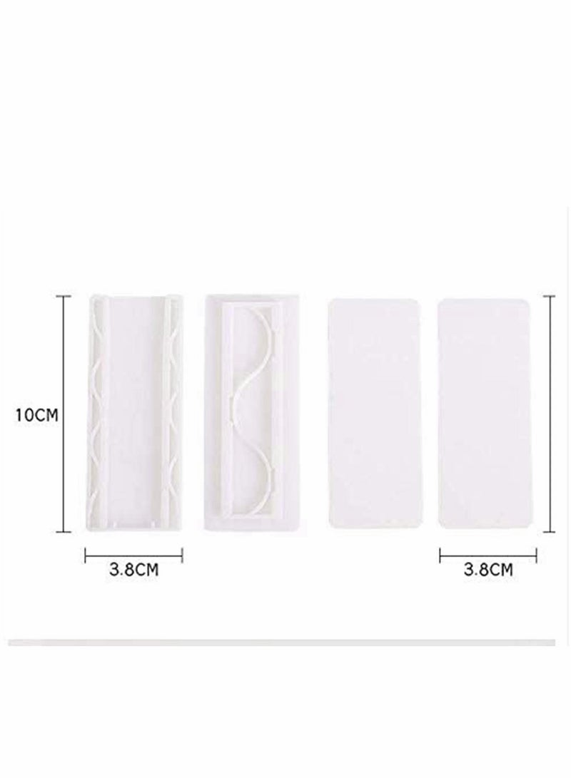 Zikra Power Strip Holder, 2 Pack Self Adhesive Punch-Free Plug-in Wall Socket Sticker Fixer Reusable Adapter Fixer Stand Shelf Traceless Cable Management Patch Panel Socket Organizer (Whtie) - Image 2