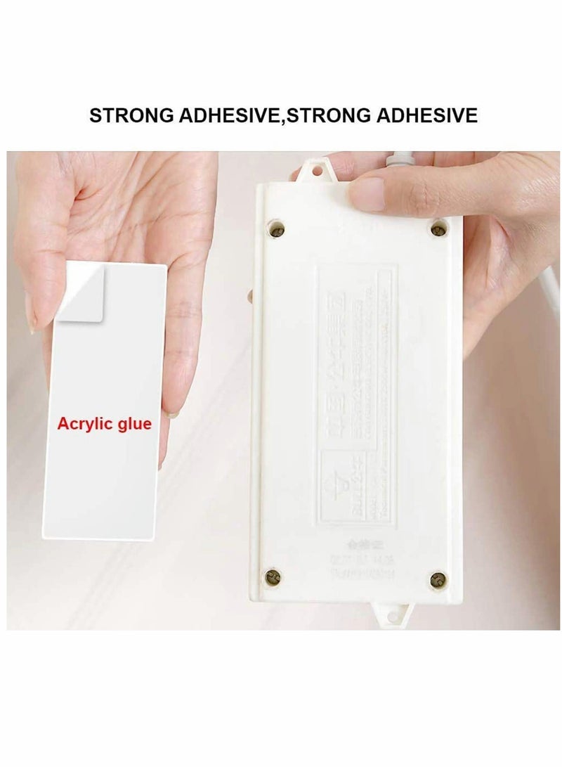 Zikra Power Strip Holder, 2 Pack Self Adhesive Punch-Free Plug-in Wall Socket Sticker Fixer Reusable Adapter Fixer Stand Shelf Traceless Cable Management Patch Panel Socket Organizer (Whtie) - Image 4