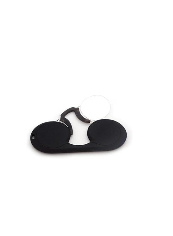 FIND MY Reader Silicone Nose Clip Reading Glass Mini Foam Glasses | Portable Reading Glasses For Men and Women (Black, 2.5, x)