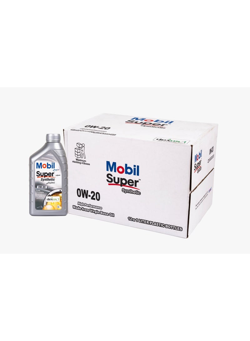 Mobil Super High Performance 0W-20 Fully Synthetic Motor Oil – 12X1L - Image 1
