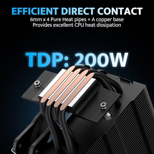 darkFlash Z4Pro Mist CPU Cooler 120mm SingleTower TDP 200W 46mm Heatpipes ARGB PWM PC Fans CPU Air Cooler Compatible with Intel LGA115x12xx17xx AMD AM4AM5 155mm in HeightBlack - Image 3