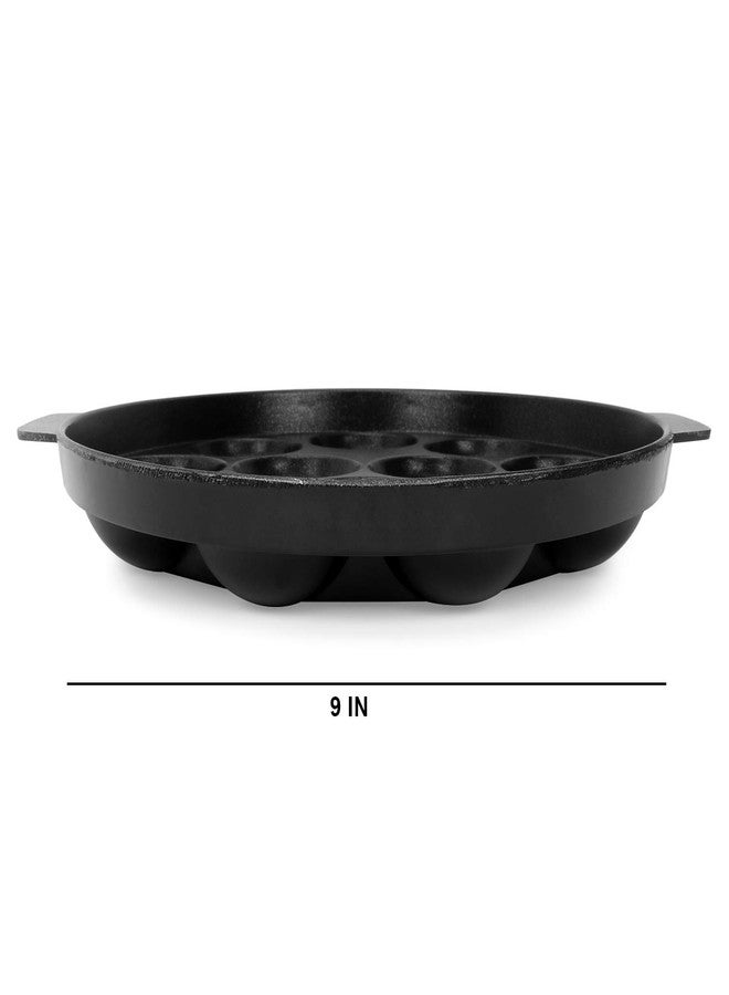 Tosaa Non-Stick 12 Cavity Appam Patra with Stainless Steel Lid- Back - Image 2