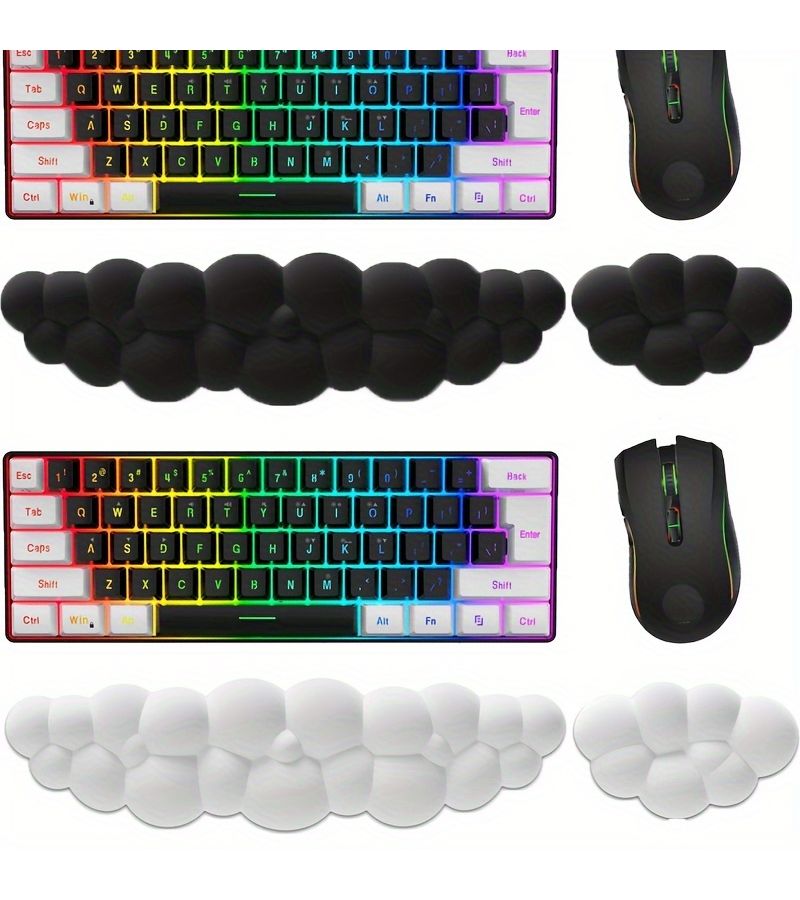 Pink Ergonomic Memory Foam Wrist Rest Set for Computer Keyboard and Mouse - Image 3