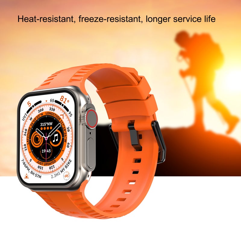 erorex Tire Texture Silicone Watch Band For Apple Watch Series 10 46Mm(Orange) - Image 3