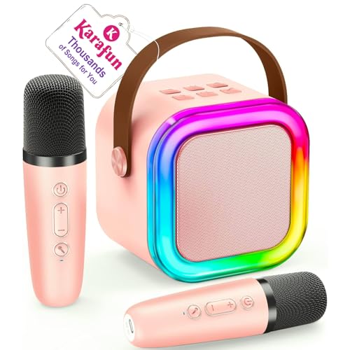 IROO Mini Karaoke Machine for Kids, 2025 TOP Toys Christmas Birthday Gifts Ideas for Girls Ages 4, 5, 6, 7, 8, 9, 10, 12+ Years Old, Portable MP3 Player with 2 Wireless Mics for Party - Image 1