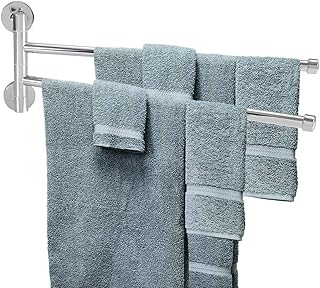 Zerodis Towel Rack, Stainless Steel Towel Rail hroom Storage Shelf with 2 Towel Bar Wall Mounted Towel Holder for hroom - Image 1
