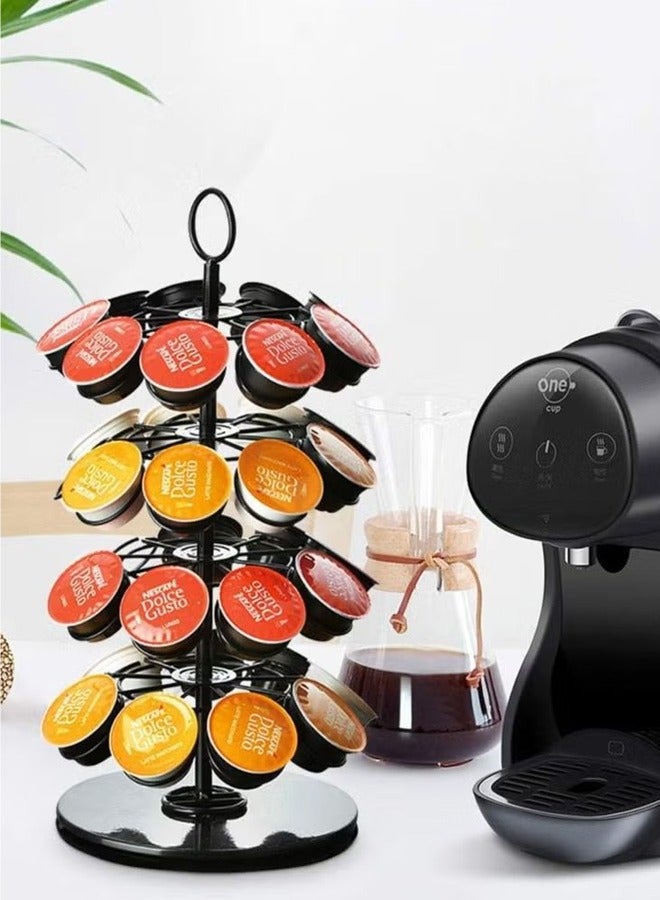 بلومنغ تايم حامل كبسولات قهوة دوار من الفولاذ المقاوم للصدأ أسود - Image 2