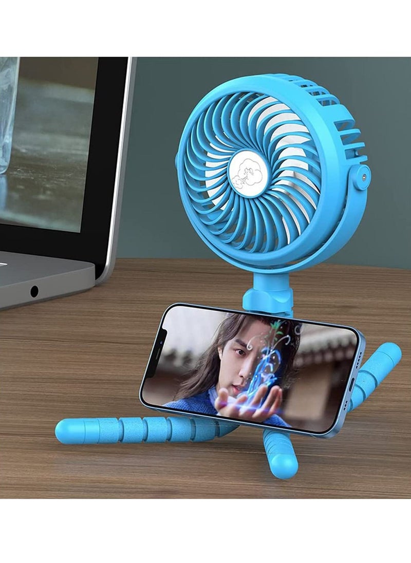 LIMOS Personal Portable Mini Fan with Tripod USB Battery Powered for kids and adults(Blue)  - Image 3