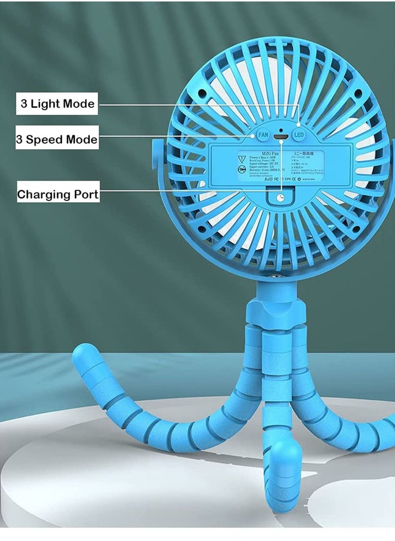 LIMOS Personal Portable Mini Fan with Tripod USB Battery Powered for kids and adults(Blue)  - Image 4