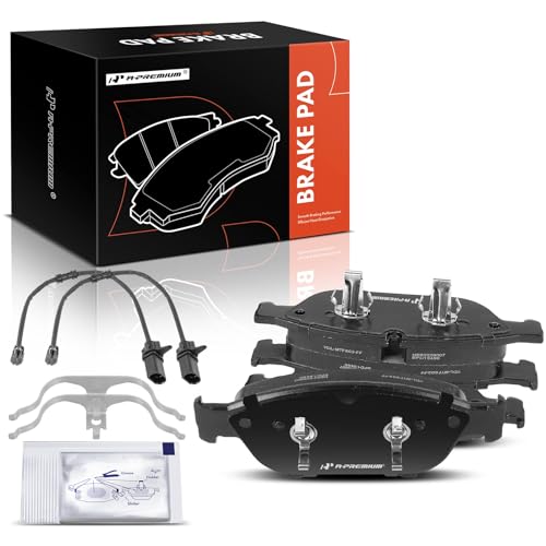 A-Premium Front Ceramic Disc Brake Pads Set Compatible with Audi A6 2017-2018, A6 Quattro 2012-2019, A7 Quattro 2012-2018, A8 Quattro 2013-2018, S7 2015-2016, 2.0L 3.0L 4.0L, 4 Pcs - Image 1