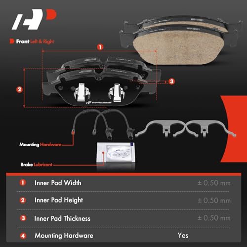 A-Premium Front Ceramic Disc Brake Pads Set Compatible with Audi A6 2017-2018, A6 Quattro 2012-2019, A7 Quattro 2012-2018, A8 Quattro 2013-2018, S7 2015-2016, 2.0L 3.0L 4.0L, 4 Pcs - Image 5