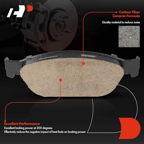 A-Premium Front Ceramic Disc Brake Pads Set Compatible with Audi A6 2017-2018, A6 Quattro 2012-2019, A7 Quattro 2012-2018, A8 Quattro 2013-2018, S7 2015-2016, 2.0L 3.0L 4.0L, 4 Pcs - Image 3