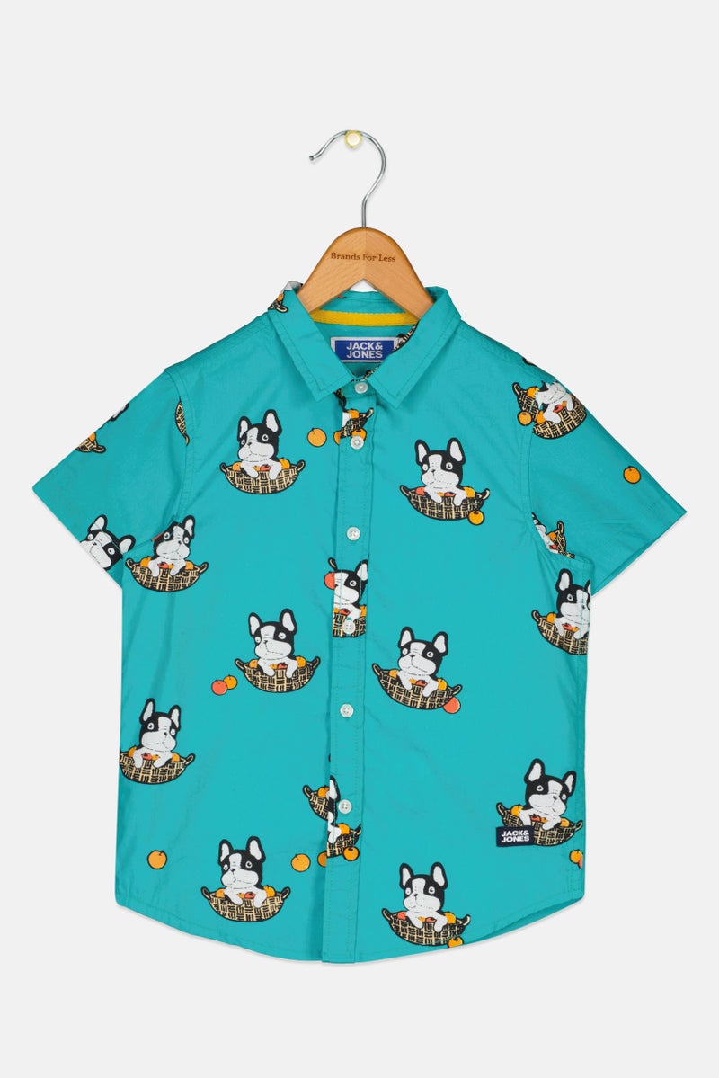 JACK & JONES Kids Boy Graphic Print Short Sleeve Casual Shirts, Multicolor - Image 1